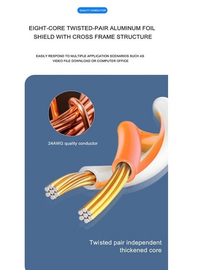 Stargold كابل إيثرنت LAN من نوع Cat-6 بطول 305 متر – كابل شبكة عالي السرعة، رمادي، كابل RJ45 متين للاستخدام المنزلي، المكتب، الألعاب، الإنترنت، ونقل البيانات - Image 4